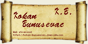 Kokan Bunuševac vizit kartica